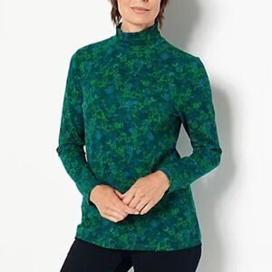 Isaac Mizrahi Live! Printed Mock Neck Top